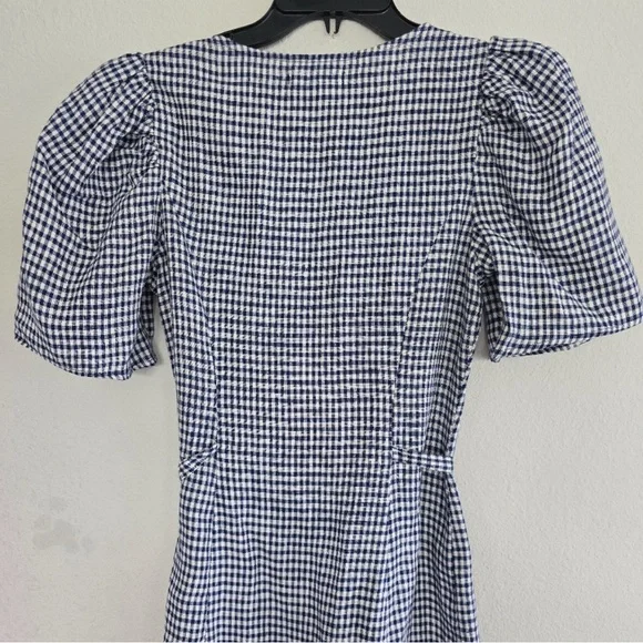 Reformation Newbury Linen Dress Sz 6 Challah Check Button Down New - Picture 13 of 14